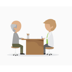 矢量卡通养老院素材图