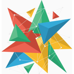 矢量彩色立体三角形底纹背景