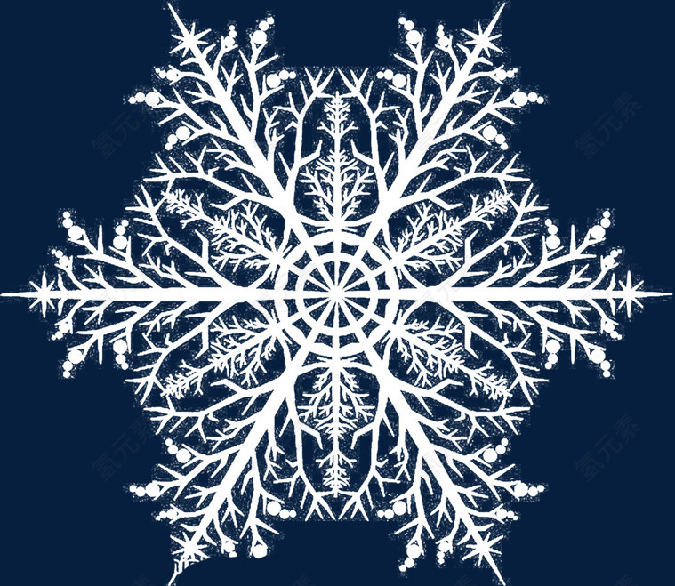 白色雪花花纹海报