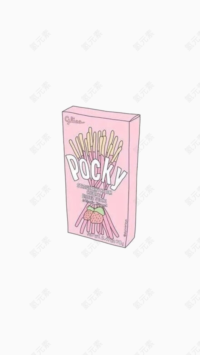 手绘卡通可爱零食POCKY