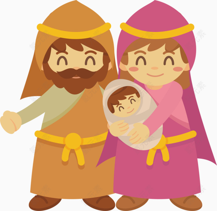 幸福一家人矢量图