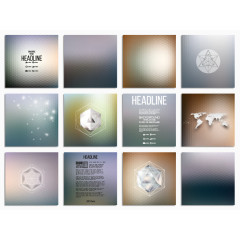 矢量精美几何画册单页设计素材