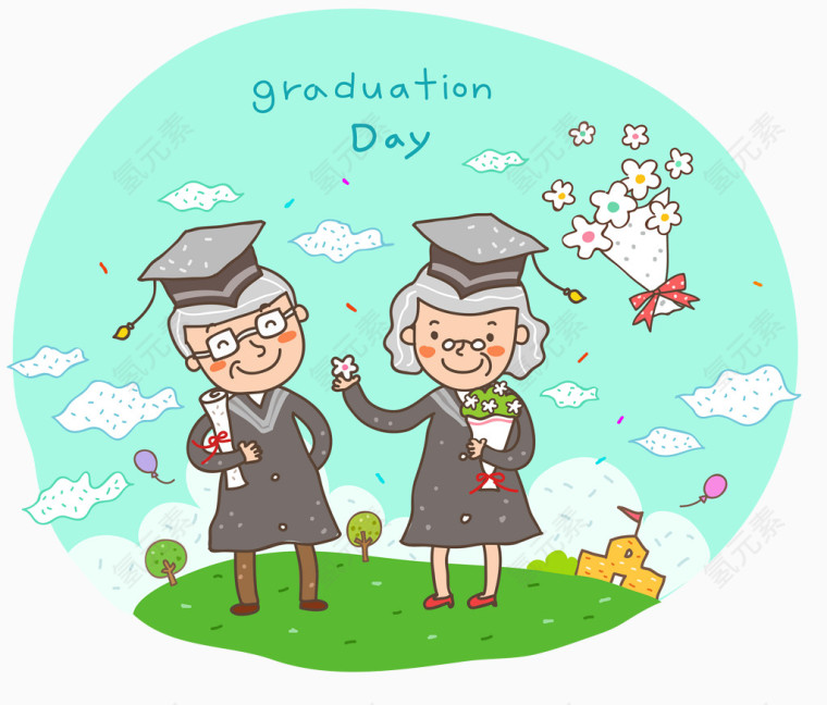 卡通毕业照片