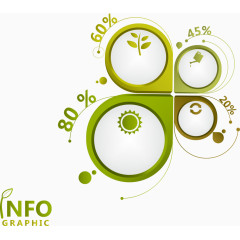 矢量绿色圆环商务图形