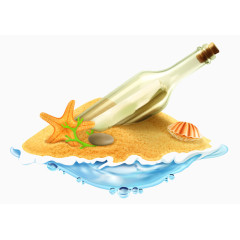 沙滩漂流瓶图标