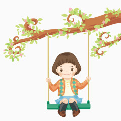 在树上荡秋千
