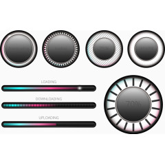 现代简约黑白矢量PPT元素