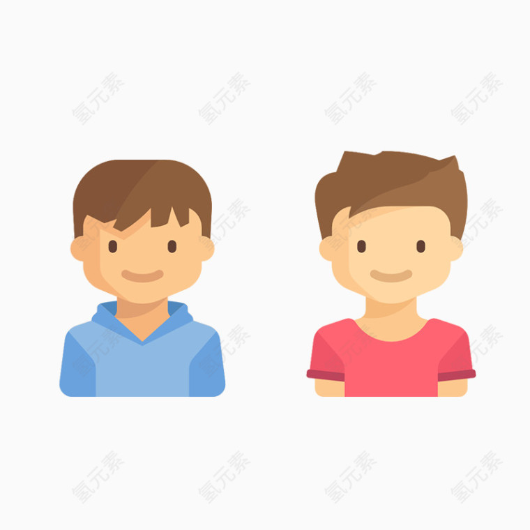 卡通小男孩上半身