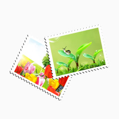 风景邮票免抠素材