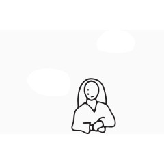 矢量儿童画思考