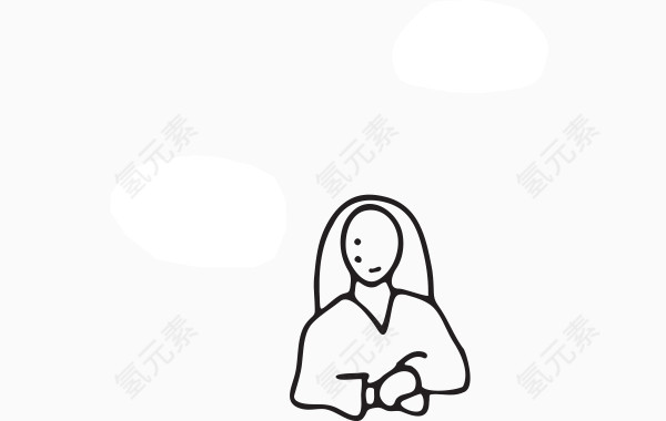 矢量儿童画思考