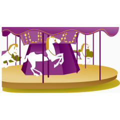 矢量手绘旋转木马