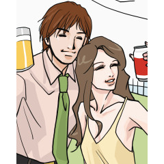 职场恋人插画