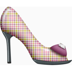 女性格子高跟鞋