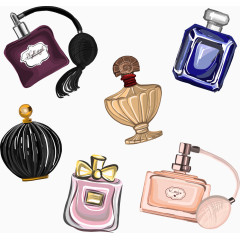 不同款式的矢量香水