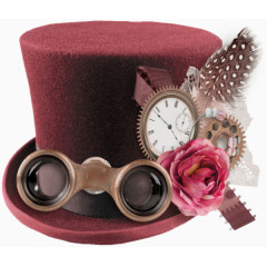 红色礼帽绅士高帽装饰