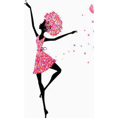 花美女，卡通人物，淘宝素材