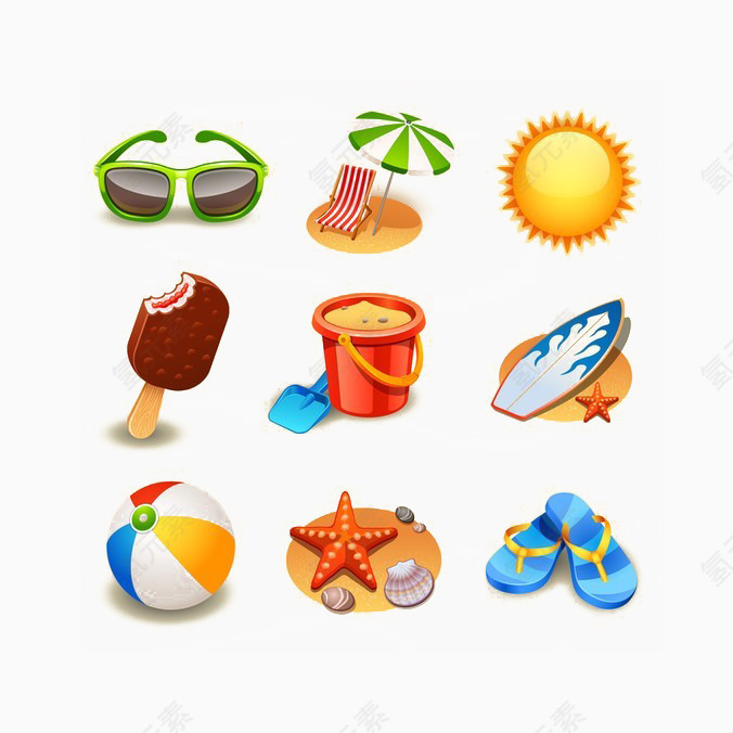 夏季休闲度假元素