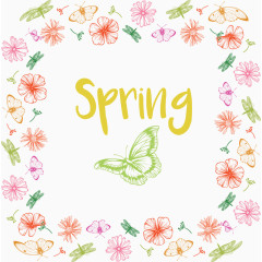 矢量手绘花朵边框