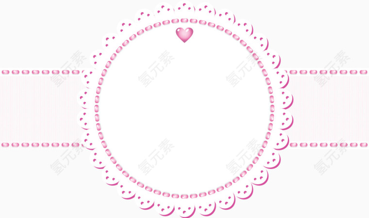 矢量粉色蕾丝标签