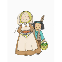 卡通印第安人插画