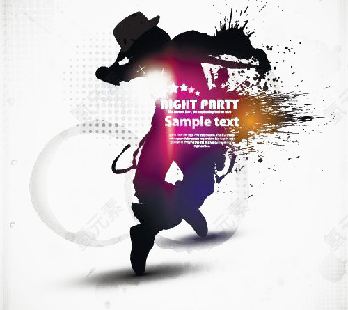 黑色时尚酒吧元素设计