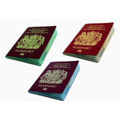 带有印花图案的英国护照素材