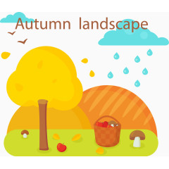 秋季风景图矢量图