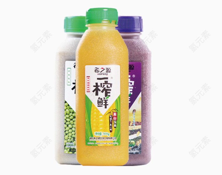 三瓶鲜榨蔬果汁免抠素材
