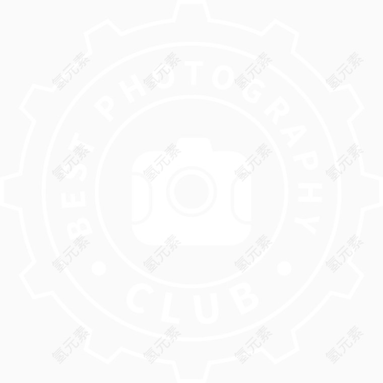白色摄影俱乐部标志矢量图
