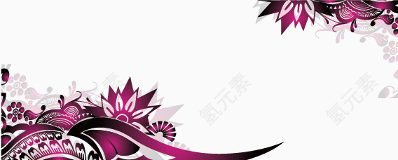 紫色边角花纹