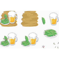 矢量毛豆与啤酒表情