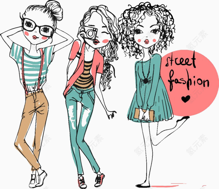 时尚卡通女孩漫画图片