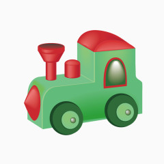 矢量卡通绿色火车头