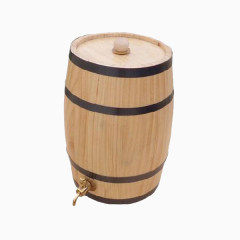 简约红酒桶免抠元素