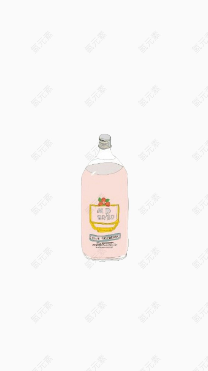 清新 手绘 卡通水瓶可爱饮料