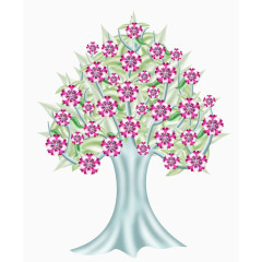 卡通手绘梦幻花树