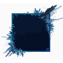 深蓝色边框矢量