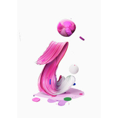 粉色油漆笔势系列创意设计