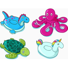 矢量手绘卡通游泳圈