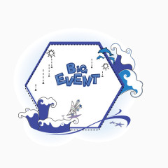 文案背景装饰 蓝色  卡通 八角 小清新 装饰图案 手绘  矢量图