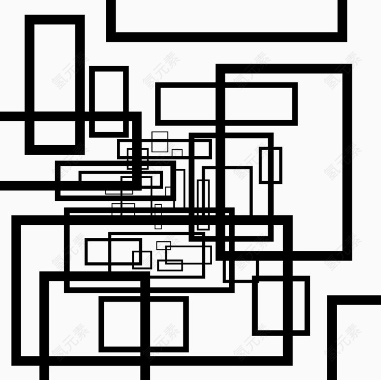 纵横交错的方形边框