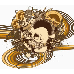 矢量创意骷髅印花