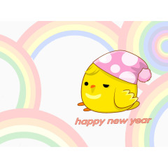 彩虹小鸡装饰图