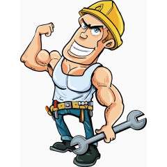 强壮的装修工人矢量图