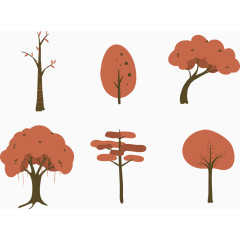 矢量秋季红色大树