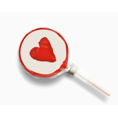 写实桃心棒棒糖