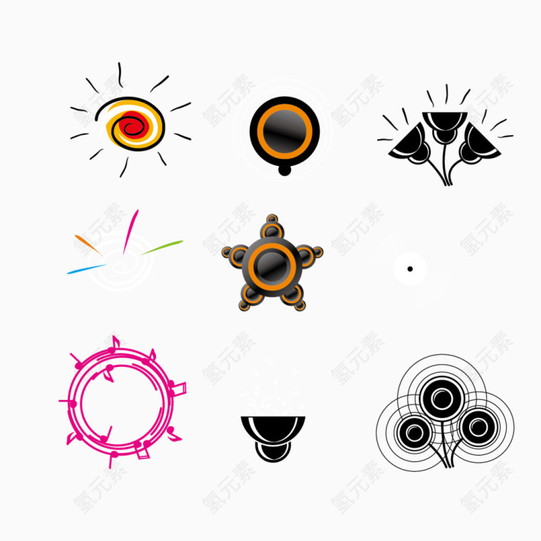 矢量音乐元素图标装饰