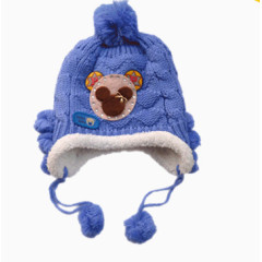 蓝色毛线帽子