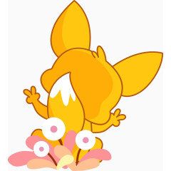 小狐狸背影卡通矢量图